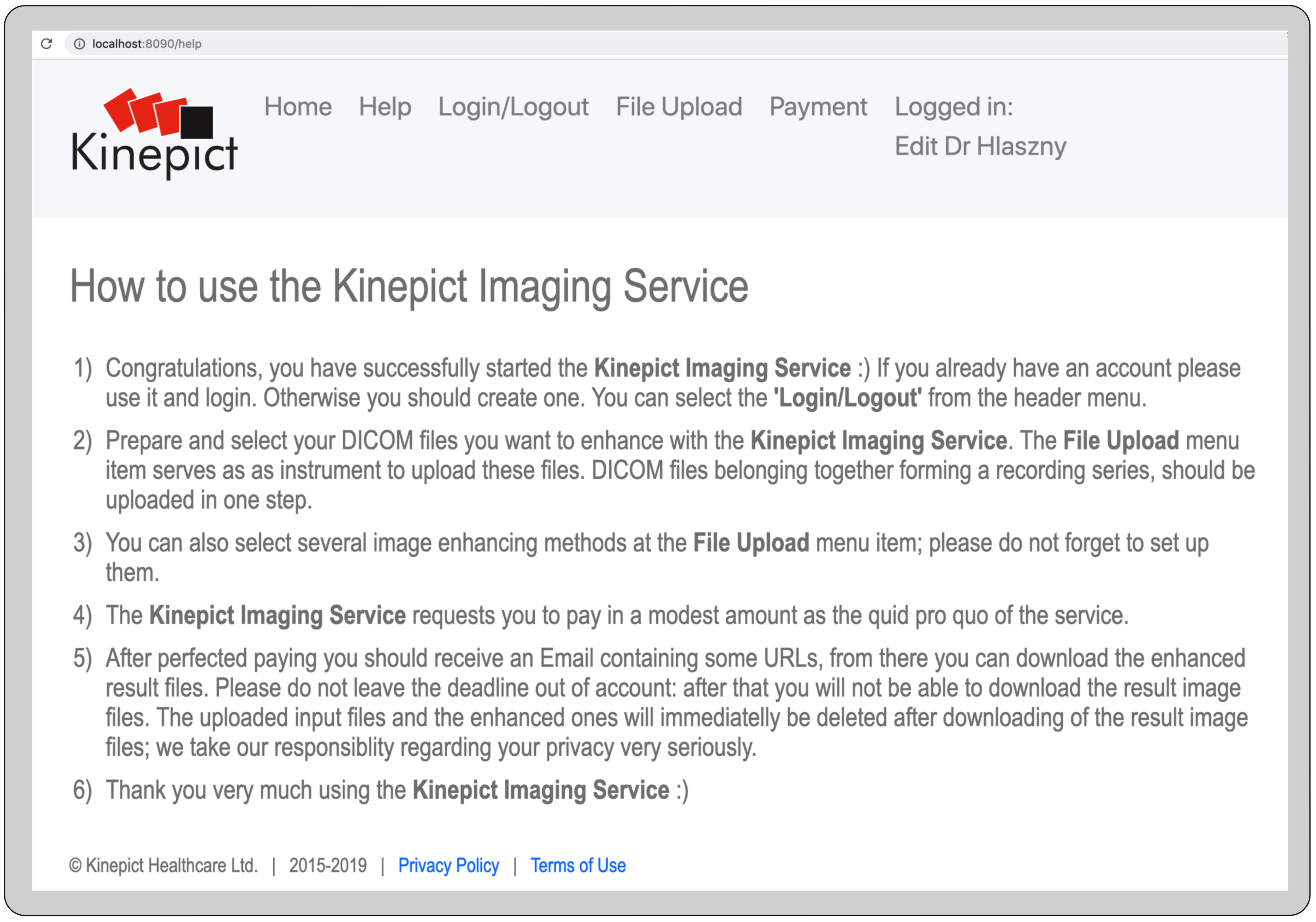 Starting the WEB service